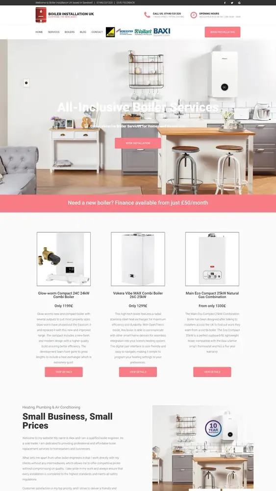 Boiler Installtion UK full page screenshot