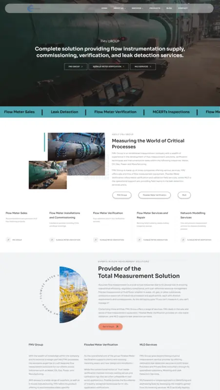 Full page screenshot of client website